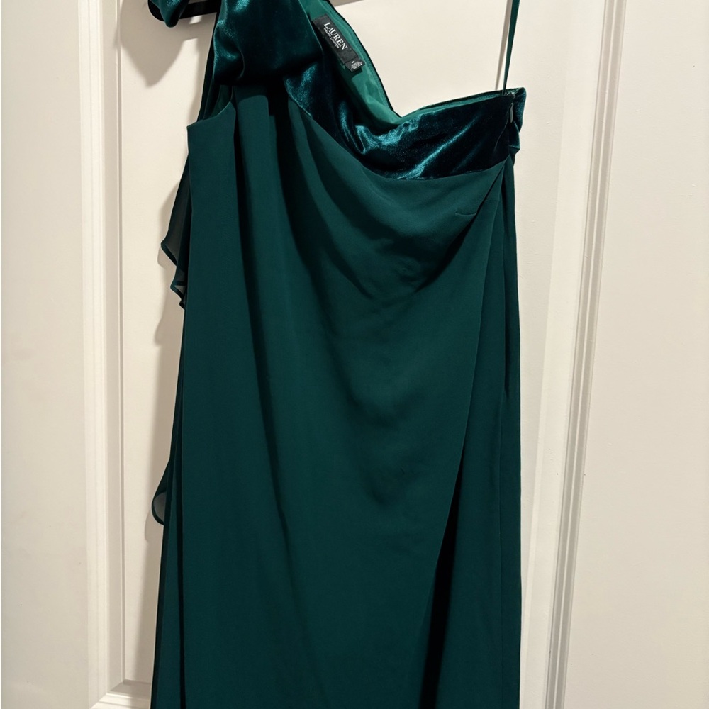 Ralph Lauren One Shoulder Teal Dress